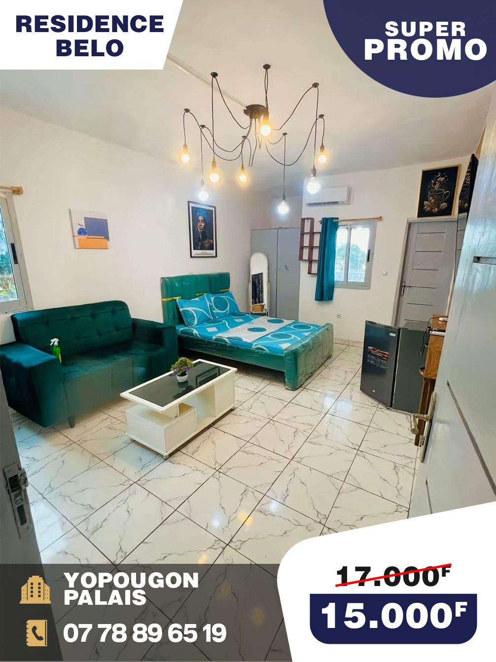 Chambre Résidence 7 Yopougon palais de justice carrefour petit marché